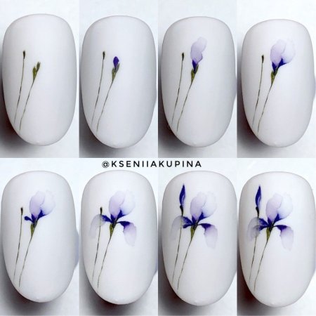 Акварель на ногтях пошагово для начинающих