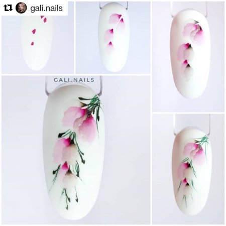 Маникюр акварельными красками для начинающих