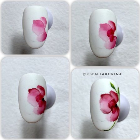 Акварель на ногтях пошагово