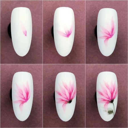 Цветы маникюр пошагово