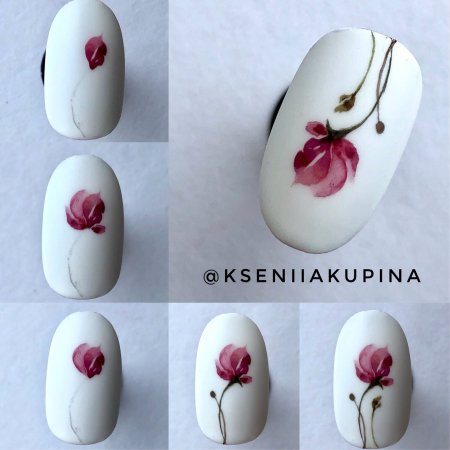 Рисование акварелью на ногтях для начинающих