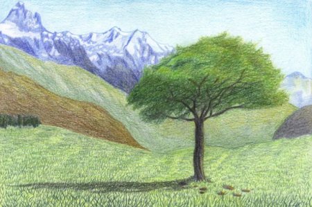 Закат рисунок
