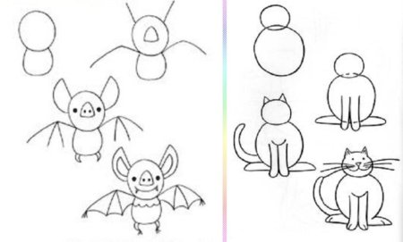 Лёгкий рисунок котёнка для срисовки