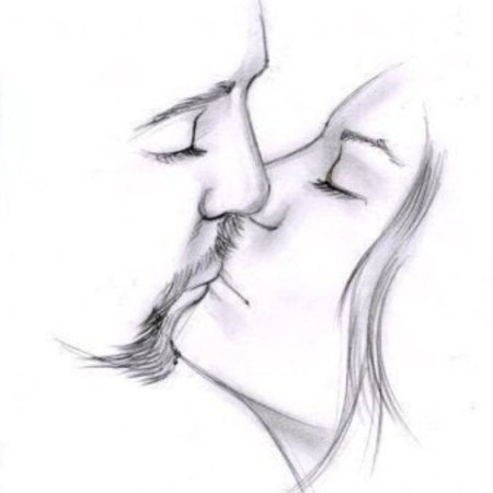 Рисунки для срисовки поцелуй