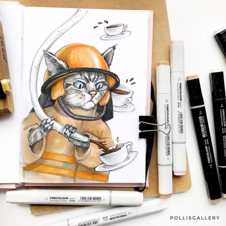 Рисунки маркерами еда легкие