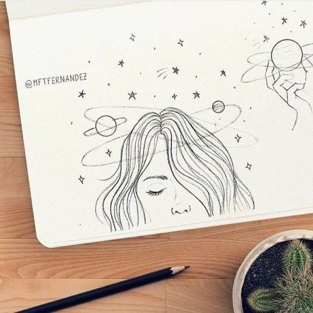 Рисунки в скетчбуке легкие