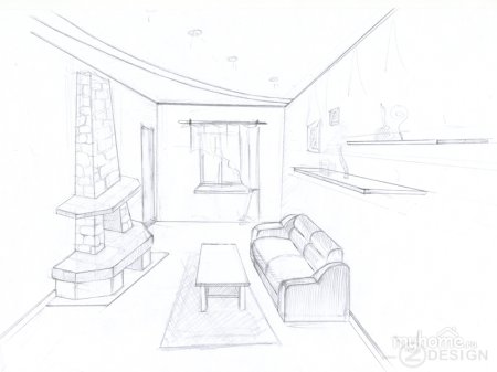 Интерьер карандашом для начинающих