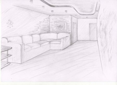 Гостиная карандашом