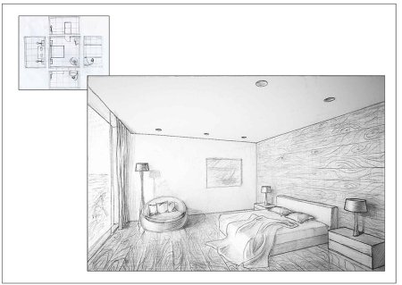 Интерьер карандашом для начинающих