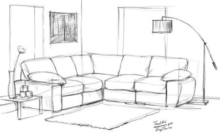 Интерьер карандашом для начинающих