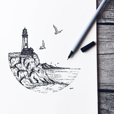 Скетч линером