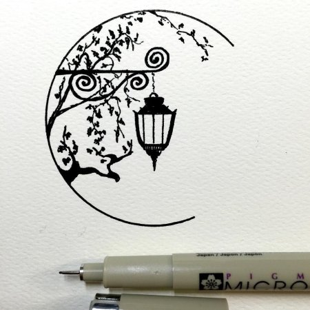 Рисунки чёрной гелевой ручкой