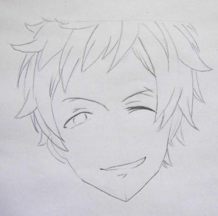 Аниме лицо мальчика для срисовки для начинающих