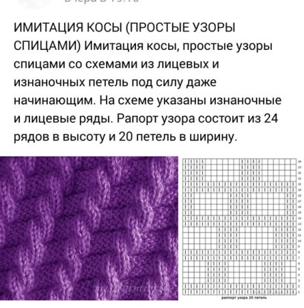 Простые схемы для вязания спицами с описанием и схемами