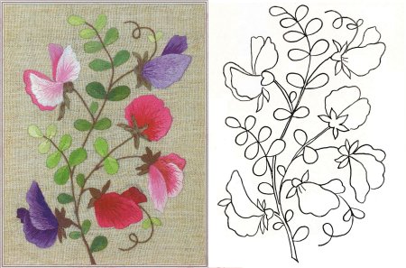 Вышивка стебельчатым швом легкая схема