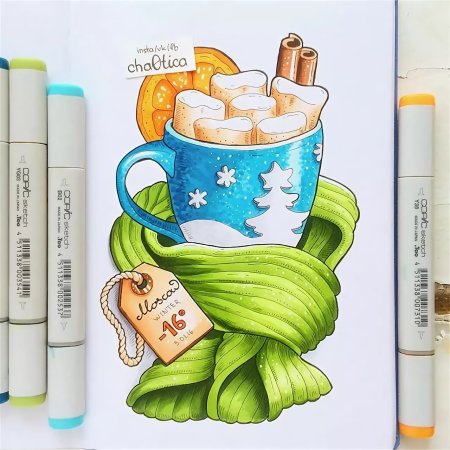 Рисунки фломастерами легкие