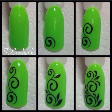 Схемы рисунков на ногтях для начинающих