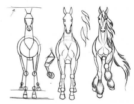 Лошадь сбоку схематичнморда поэтппго