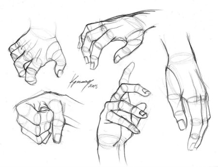 Наброски кистей рук