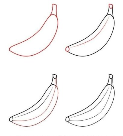 Поэтапное рисование овощей и фруктов