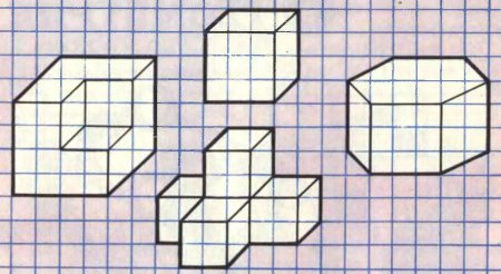 Рисунки по клеточкам ручкой 3д