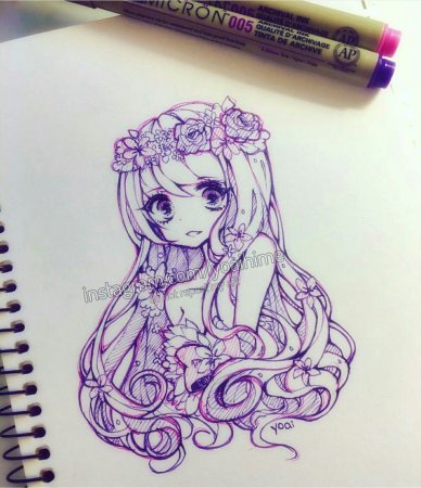 Аниме для скетчбука маркерами