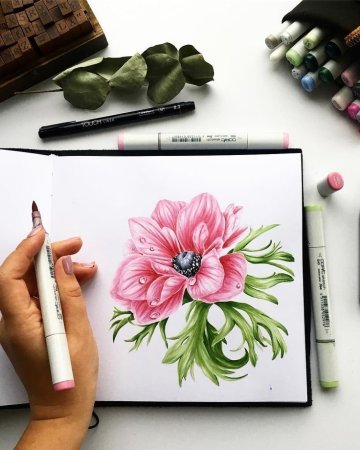 Скетчи маркерами животные