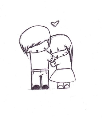 Лёгкие рисунки карандашом про любовь