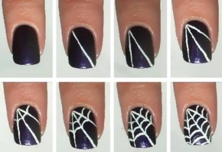 Легкий рисунок на короткие ногти пошагово