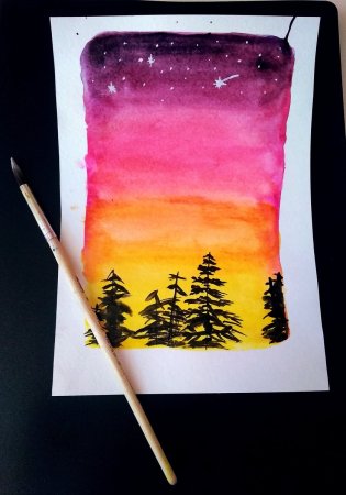 Рисунки красками лёгкие