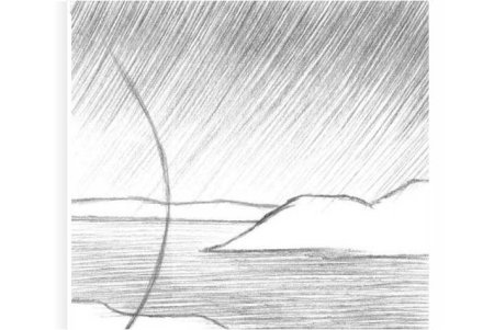 Пейзаж простым карандашом