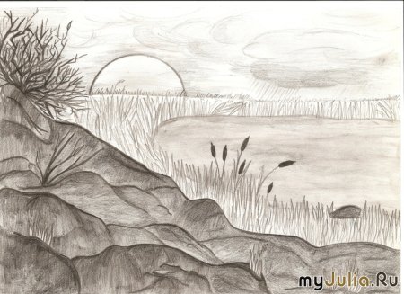 Рисунки карандашом природа