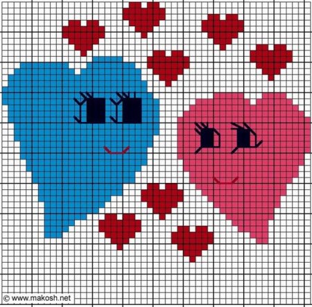 Схема вышивки сердечко