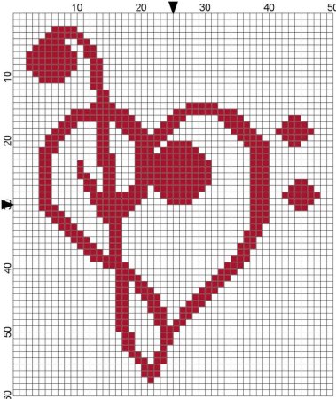 Рисунок для вышивки сердечко