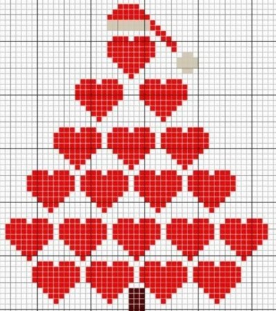 Вышивка крестом сердечки