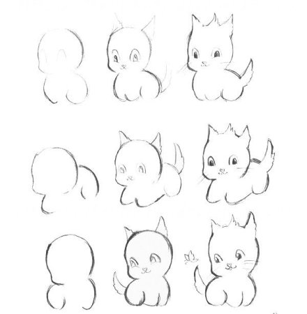 Пошаговые милые рисунки