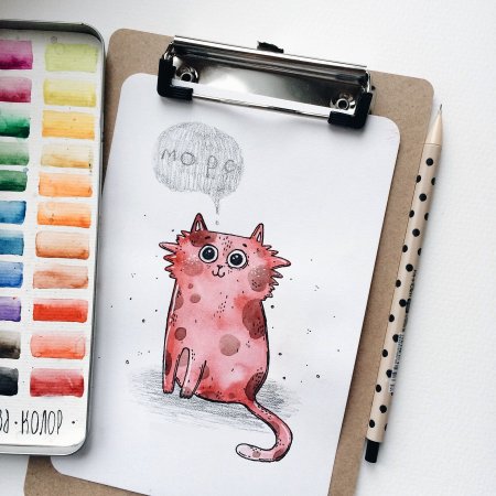 Милые скетчи акварелью