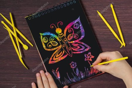 Граттаж бабочка