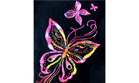 Граттаж бабочка для детей