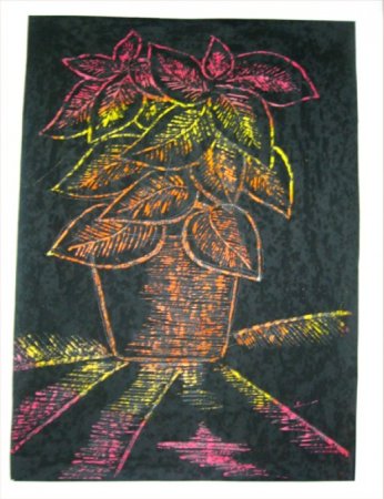 Техника граттаж натюрморт