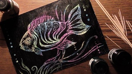 Техника граттаж Морское дно