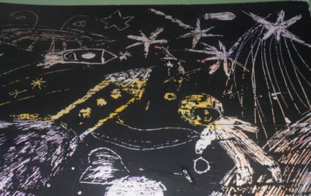 Техника граттаж зима