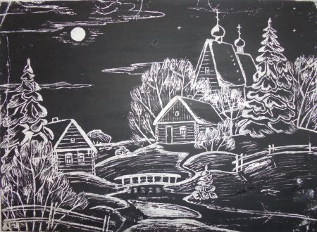 Художественная техника граттаж