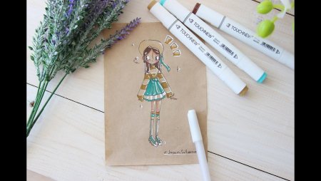Рисовать аниме маркерами для скетчинга
