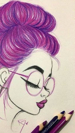 Фиолетовый рисунок легко