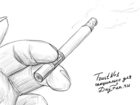 Сигарета рисунок карандашом