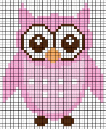 Картинки по клеточкам Сова