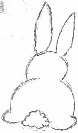 Контур пасхального зайчика сзади