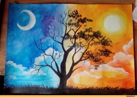 Сакура гуашью