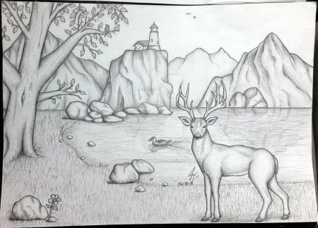 Рисунки для срисовки природа